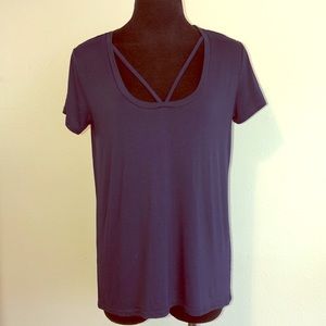 Angie Blue Strappy Hi Lo Top